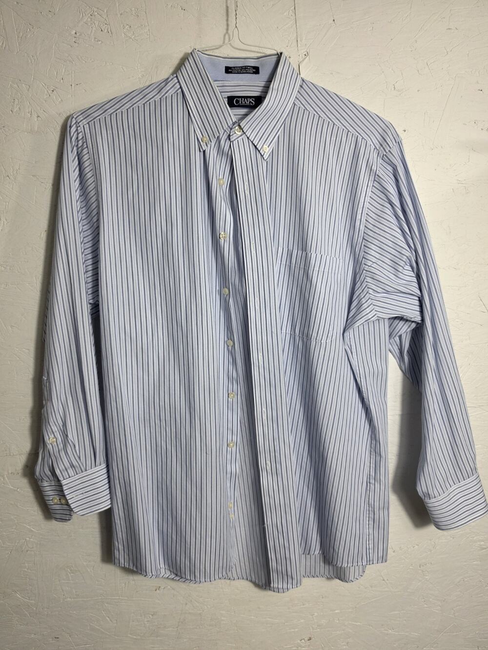Chaps Mens Dress Shirt Large 16- 16.5 32-33